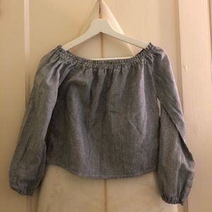 Brandy Melville off the shoulder striped shirt